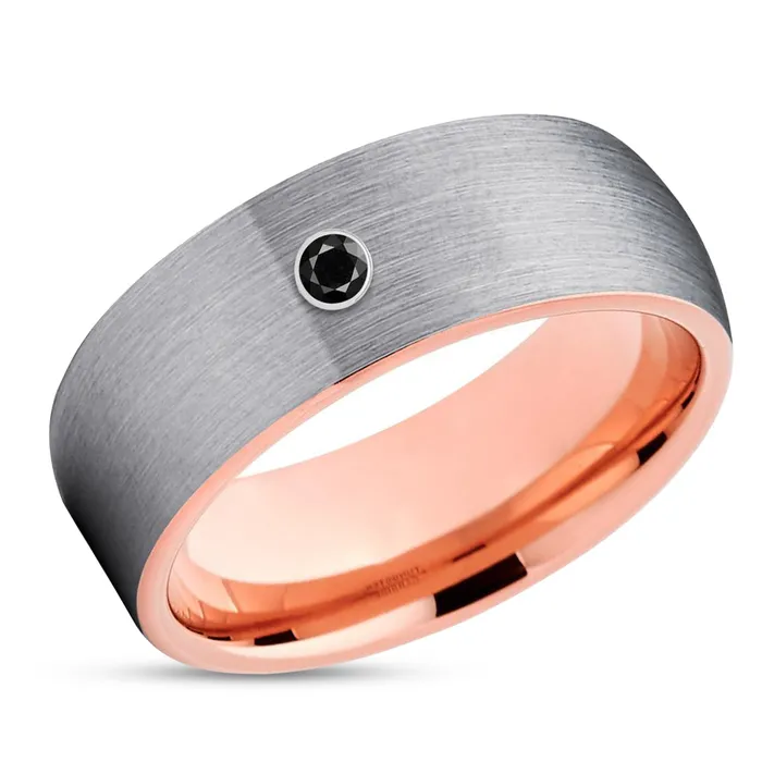 Clean Casting Jewelry Rings Black Diamond Wedding Ring Rose Gold Tungsten Ring Diamond Wedding Band Clean Casting Jewelry Rings Black Diamond Wedding Ring Rose Gold Tungsten Ring Diamond Wedding Band