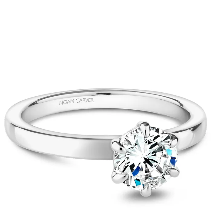 International Diamond Center Rings Noam Carver White Gold 6Prong Solitaire Engagement Ring Setting
