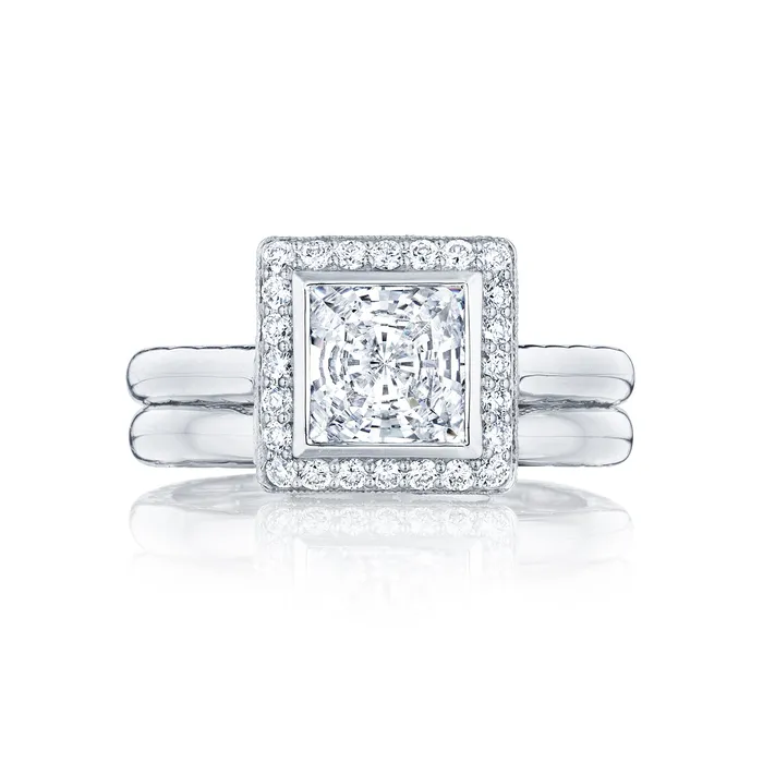 International Diamond Center Rings Tacori 18k White Gold Starlit Princess Diamond Engagement Ring Setting 029 CTW International Diamond Center Rings Tacori 18k White Gold Starlit Princess Diamond Engagement Ring Setting 029 CTW