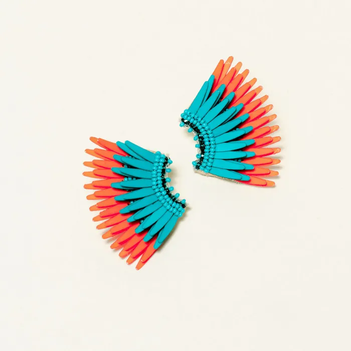 Mini Madeline Earrings Teal Orange Mignonne Gavigan Earrings