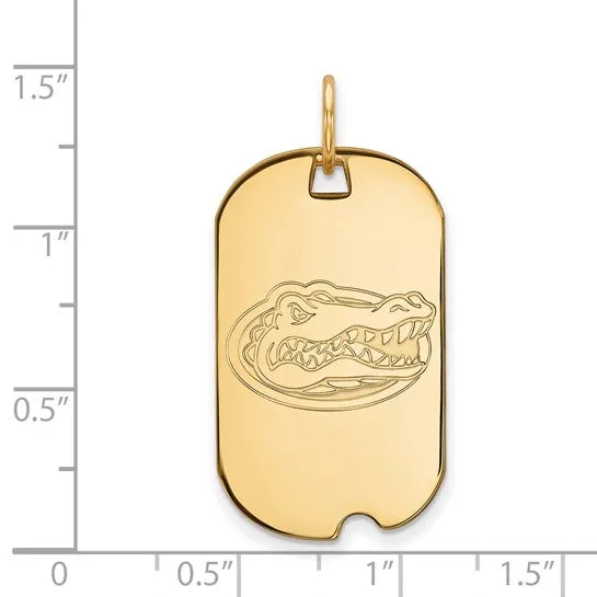 Necklaces International Diamond Center Sterling Silver Goldplated LogoArt University of Florida Gator Small Dog Tag Pendant Necklaces International Diamond Center Sterling Silver Goldplated LogoArt University of Florida Gator Small Dog Tag Pendant