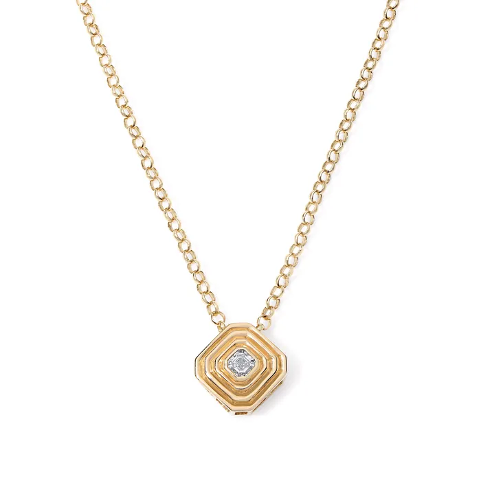 Necklaces SG Fine Gold and Diamond Asscher Pendant