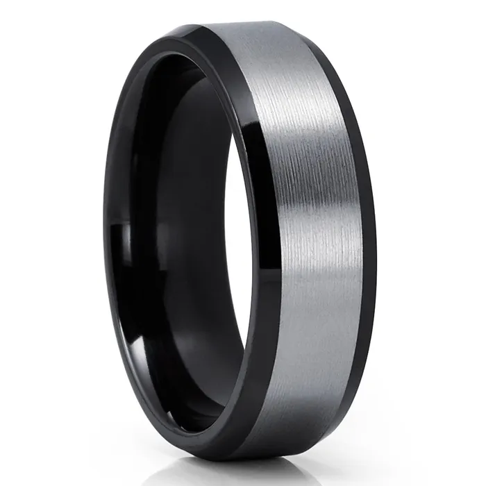 Rings Clean Casting Jewelry Zirconium Wedding Band Black Wedding Ring Zirconium Wedding Ring Black Wedding Ring