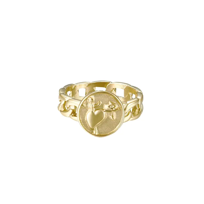 Rings VibeSzn Heart Dagger Chain Link Ring
