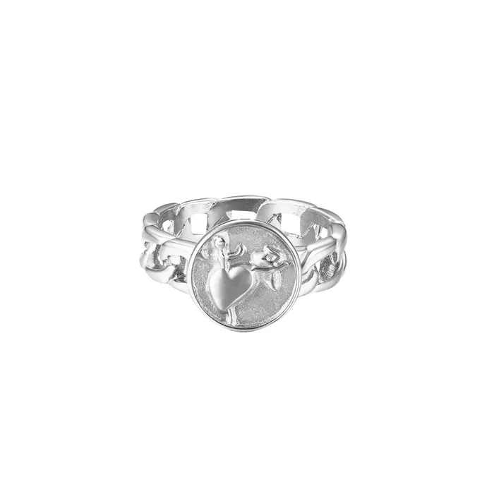 Rings VibeSzn Heart Dagger Chain Link Ring