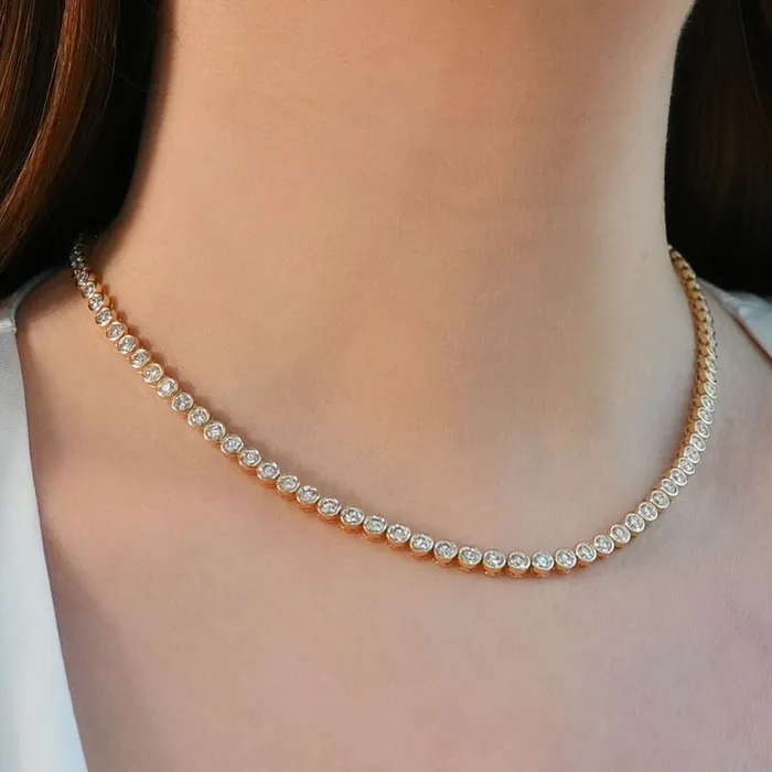 SG Fine Necklaces Bezel Tennis Necklace