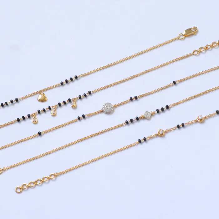 Three CZ Tear Drops Silver Black Bead Bracelet SILVER Bracelets