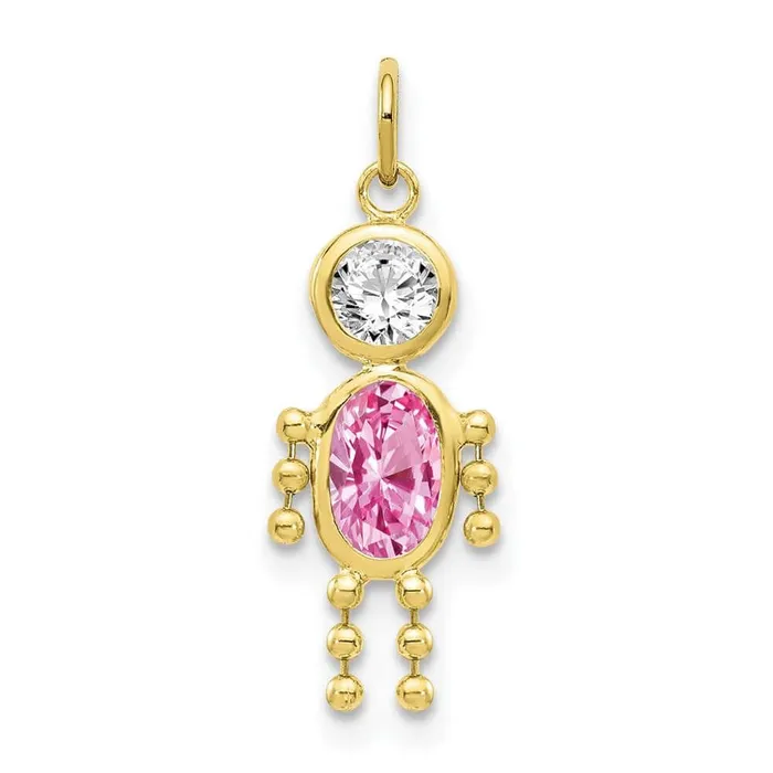 10k October Boy Birthstone Charm Jewelry Charm Necklaces