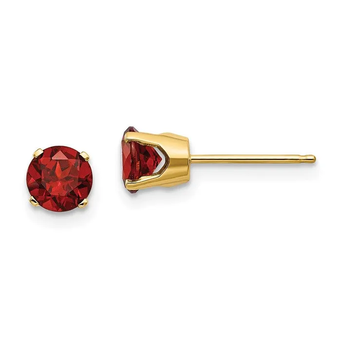 14k 5mm Garnet Earrings January Jewelry Earrings