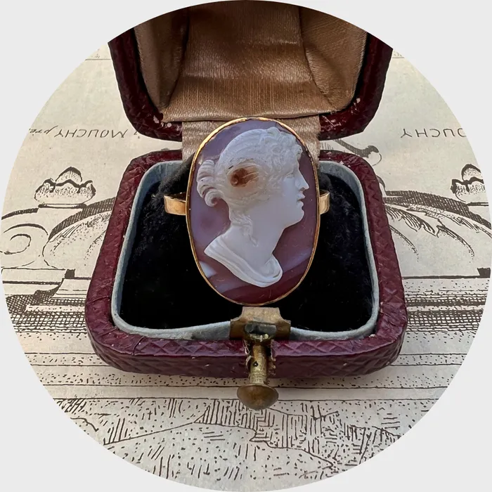 21stfinds Hardstone Psyche Cameo Ring Rings