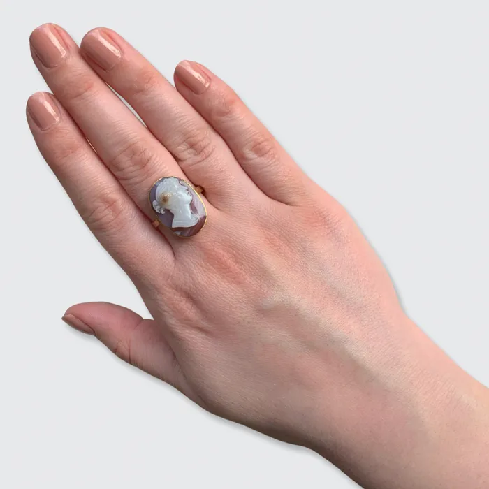 21stfinds Hardstone Psyche Cameo Ring Rings
