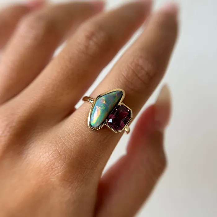 315ct Opal and 232ct Sapphire Ring Marrow Fine Rings