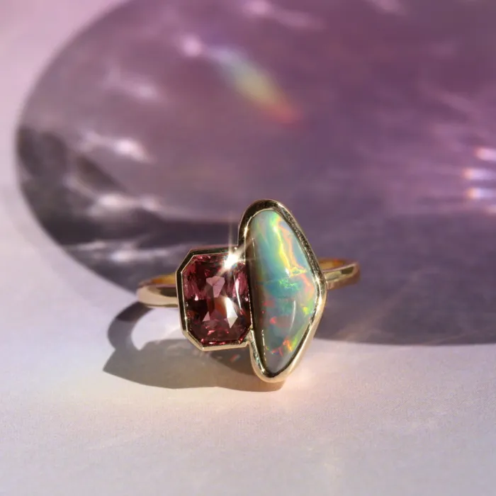 315ct Opal and 232ct Sapphire Ring Marrow Fine Rings