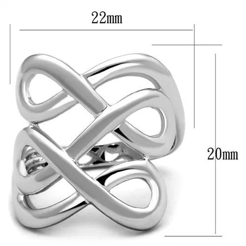 3W1076 Rhodium Brass Ring with No Stone Alamode Rings