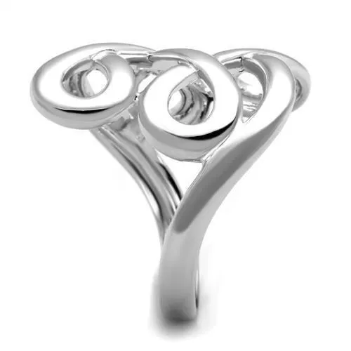 3W1076 Rhodium Brass Ring with No Stone Alamode Rings