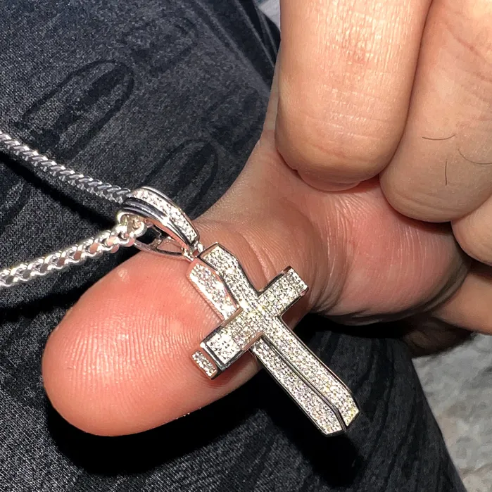 925 Sterling Silver VVS1 Moissanite 082CT Cross Miami Cuban Chain Necklace 3MM 1630 Bling Cartel Necklaces