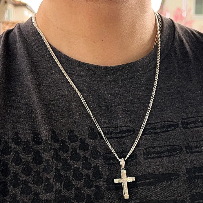 925 Sterling Silver VVS1 Moissanite 082CT Cross Miami Cuban Chain Necklace 3MM 1630 Bling Cartel Necklaces