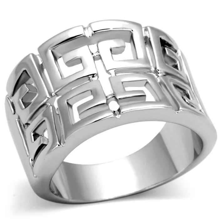 Alamode 3W329 Rhodium Brass Ring with No Stone Rings