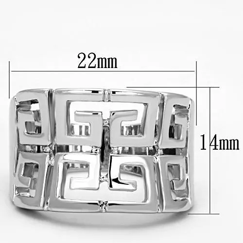 Alamode 3W329 Rhodium Brass Ring with No Stone Rings