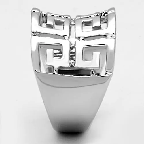 Alamode 3W329 Rhodium Brass Ring with No Stone Rings