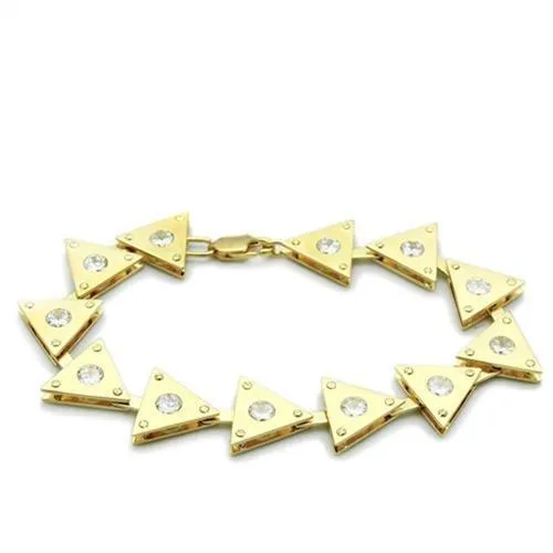 Alamode Bracelets LO2012 Matte Gold Gold Brass Bracelet with AAA Grade CZ in Clear Alamode Bracelets LO2012 Matte Gold Gold Brass Bracelet with AAA Grade CZ in Clear