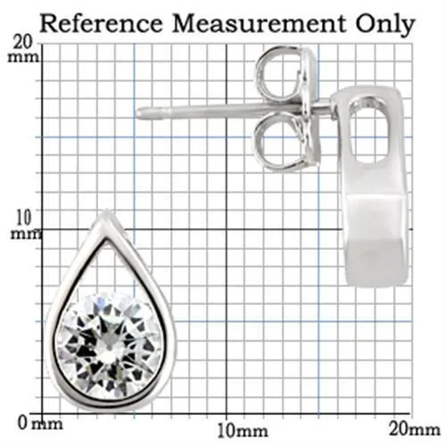 Alamode Earrings 0W180 Rhodium 925 Sterling Silver Earrings with AAA Grade CZ in Clear