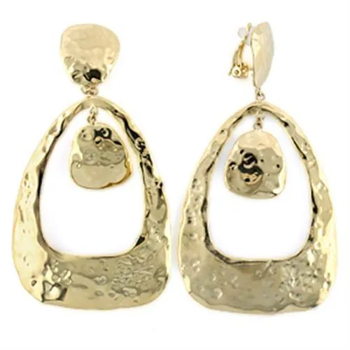 Alamode Earrings LO808 Gold Brass Earrings with No Stone