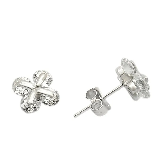 Alamode Earrings LOS305 Rhodium 925 Sterling Silver Earrings with AAA Grade CZ in Clear Alamode Earrings LOS305 Rhodium 925 Sterling Silver Earrings with AAA Grade CZ in Clear