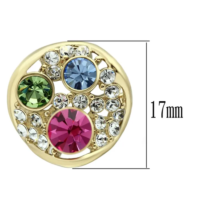 Alamode Earrings TK1501 IP GoldIon Plating Stainless Steel Earrings with Top Grade Crystal in Multi Color