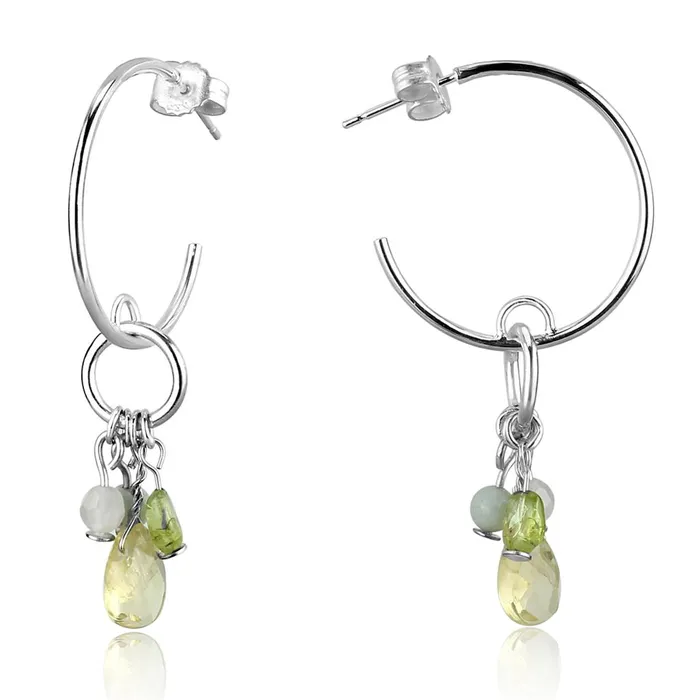Alamode LOS785 Silver 925 Sterling Silver Earrings with Synthetic Glass Bead in Multi Color Earrings Alamode LOS785 Silver 925 Sterling Silver Earrings with Synthetic Glass Bead in Multi Color Earrings