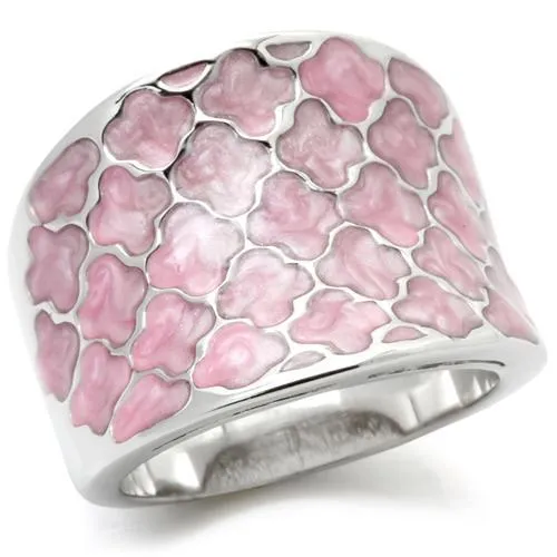 Alamode Rings 0W114 Rhodium Brass Ring with No Stone
