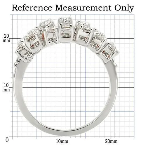 Alamode Rings 0W241 Rhodium Brass Ring with AAA Grade CZ in Clear