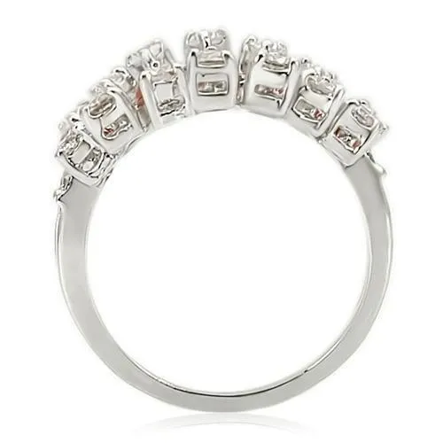 Alamode Rings 0W241 Rhodium Brass Ring with AAA Grade CZ in Clear