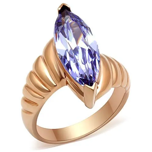 Alamode Rings GL139 IP Rose GoldIon Plating Brass Ring with AAA Grade CZ in Light Amethyst Alamode Rings GL139 IP Rose GoldIon Plating Brass Ring with AAA Grade CZ in Light Amethyst