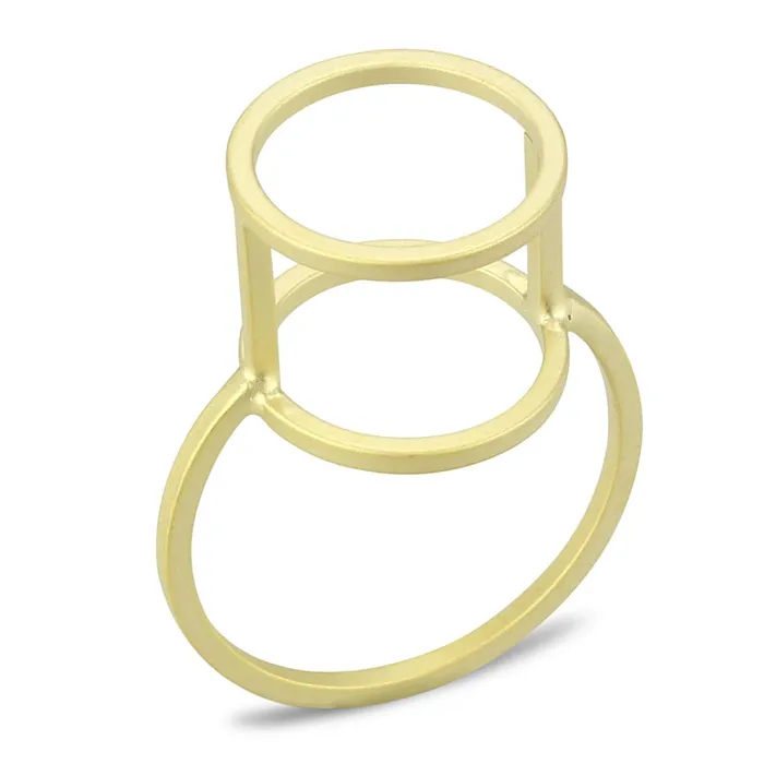 Alamode Rings LO4252 Matte Gold Brass Ring with No Stone