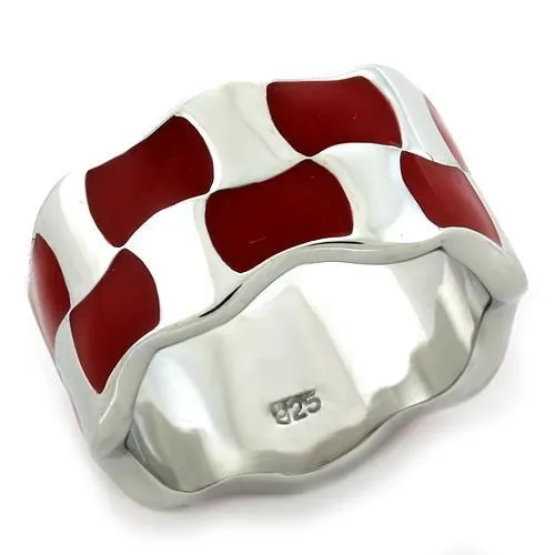 Alamode Rings LOAS1125 Rhodium 925 Sterling Silver Ring with No Stone