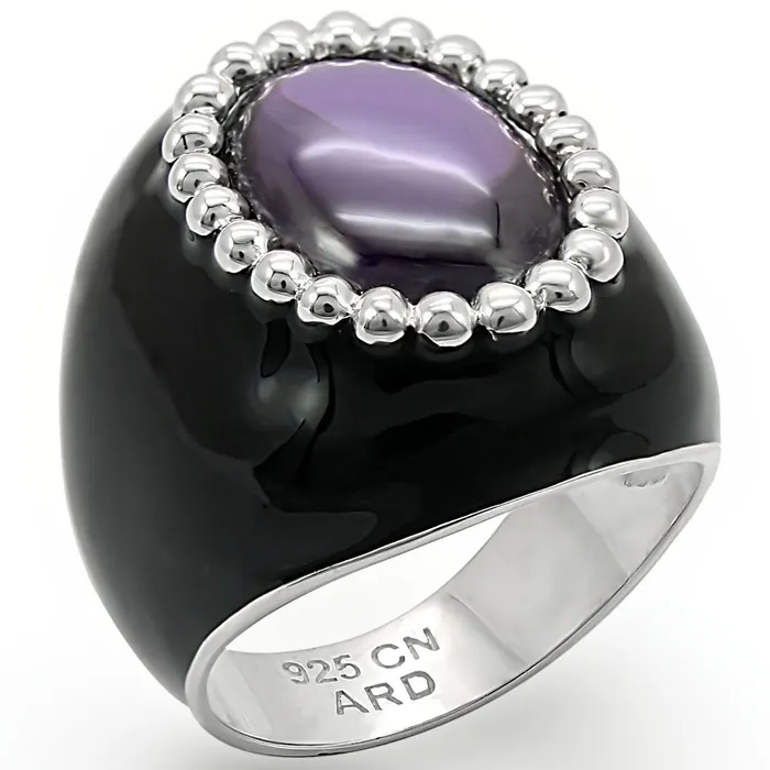 Alamode Rings LOS406 Silver 925 Sterling Silver Ring with AAA Grade CZ in Amethyst Alamode Rings LOS406 Silver 925 Sterling Silver Ring with AAA Grade CZ in Amethyst