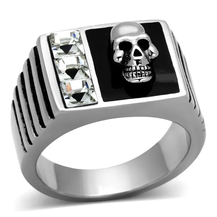 Alamode Rings TK1057 High polished no plating Stainless Steel Ring with Top Grade Crystal in Clear Alamode Rings TK1057 High polished no plating Stainless Steel Ring with Top Grade Crystal in Clear