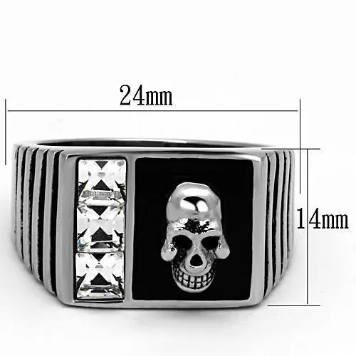 Alamode Rings TK1057 High polished no plating Stainless Steel Ring with Top Grade Crystal in Clear