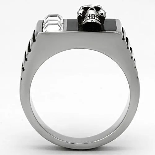 Alamode Rings TK1057 High polished no plating Stainless Steel Ring with Top Grade Crystal in Clear
