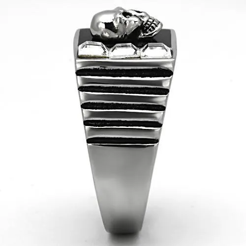 Alamode Rings TK1057 High polished no plating Stainless Steel Ring with Top Grade Crystal in Clear