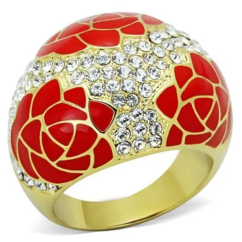 Alamode Rings TK1728 IP GoldIon Plating Stainless Steel Ring with Top Grade Crystal in Clear Alamode Rings TK1728 IP GoldIon Plating Stainless Steel Ring with Top Grade Crystal in Clear