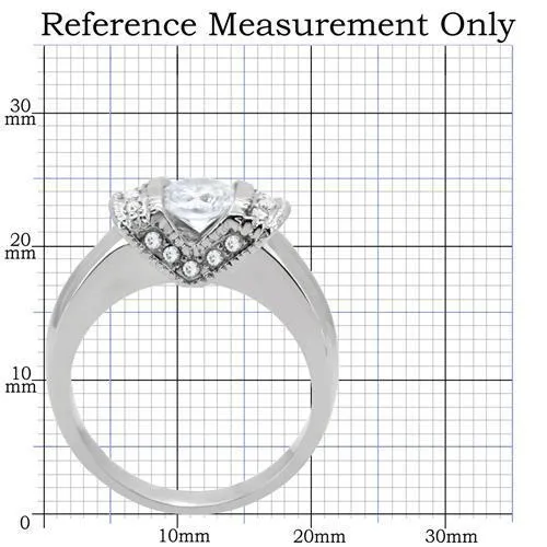 Alamode Rings TK194 High polished no plating Stainless Steel Ring with AAA Grade CZ in Clear