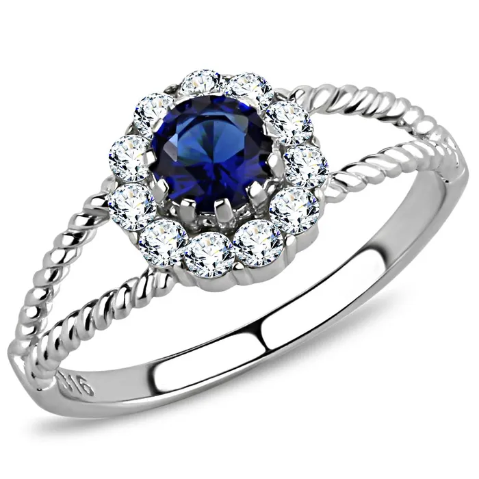 Alamode Rings TK3427 High polished no plating Stainless Steel Ring with Synthetic Synthetic Glass in Montana Alamode Rings TK3427 High polished no plating Stainless Steel Ring with Synthetic Synthetic Glass in Montana