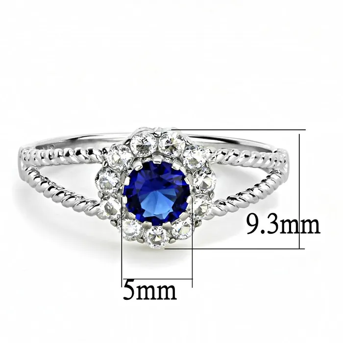 Alamode Rings TK3427 High polished no plating Stainless Steel Ring with Synthetic Synthetic Glass in Montana