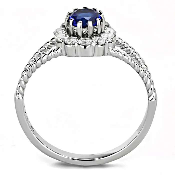 Alamode Rings TK3427 High polished no plating Stainless Steel Ring with Synthetic Synthetic Glass in Montana