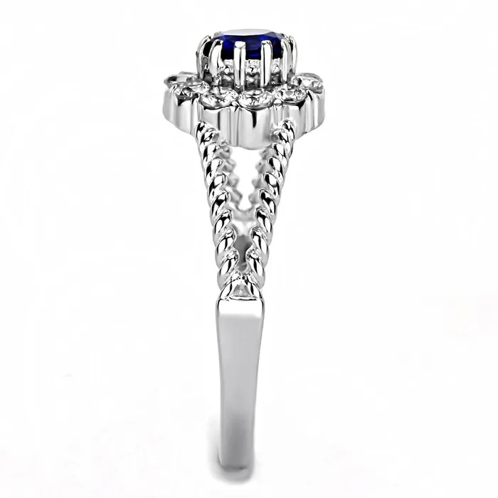 Alamode Rings TK3427 High polished no plating Stainless Steel Ring with Synthetic Synthetic Glass in Montana