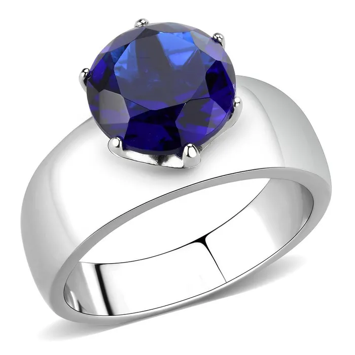 Alamode Rings TK52009 High polished no plating Stainless Steel Ring with Synthetic Synthetic Glass in Montana