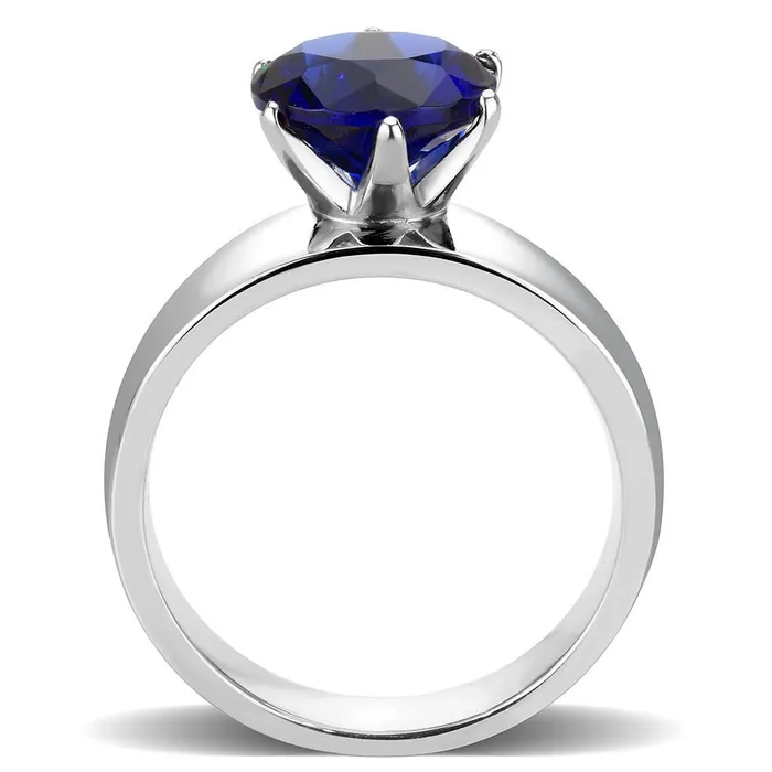 Alamode Rings TK52009 High polished no plating Stainless Steel Ring with Synthetic Synthetic Glass in Montana