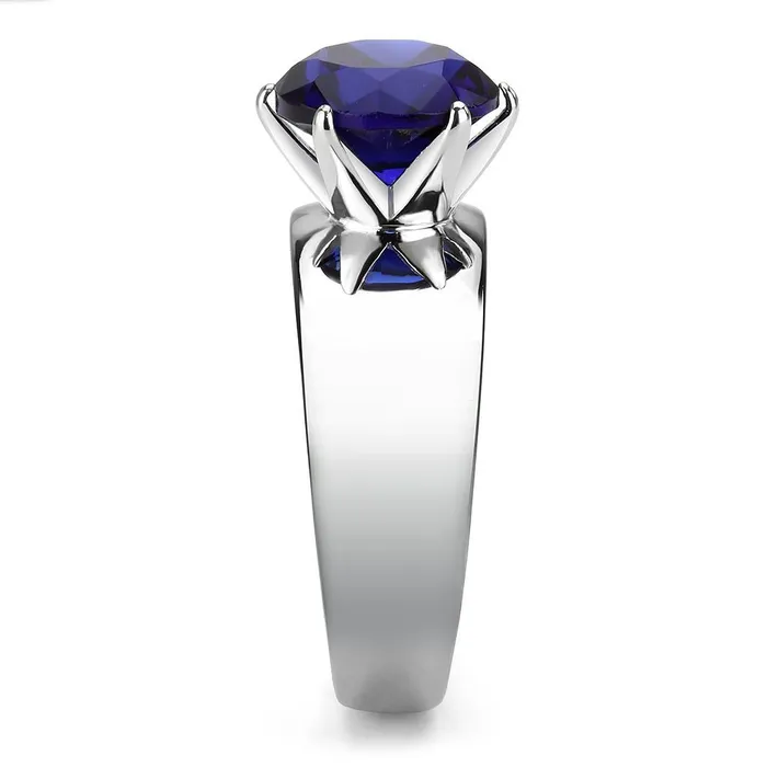 Alamode Rings TK52009 High polished no plating Stainless Steel Ring with Synthetic Synthetic Glass in Montana